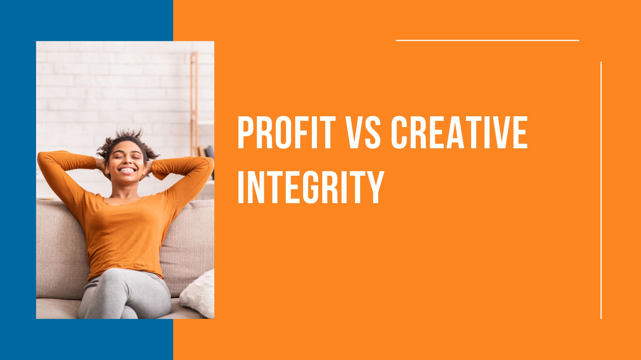 young black woman reclining on a couch | Profit vs integrity for creative business owners | moxie business profit first for creatives